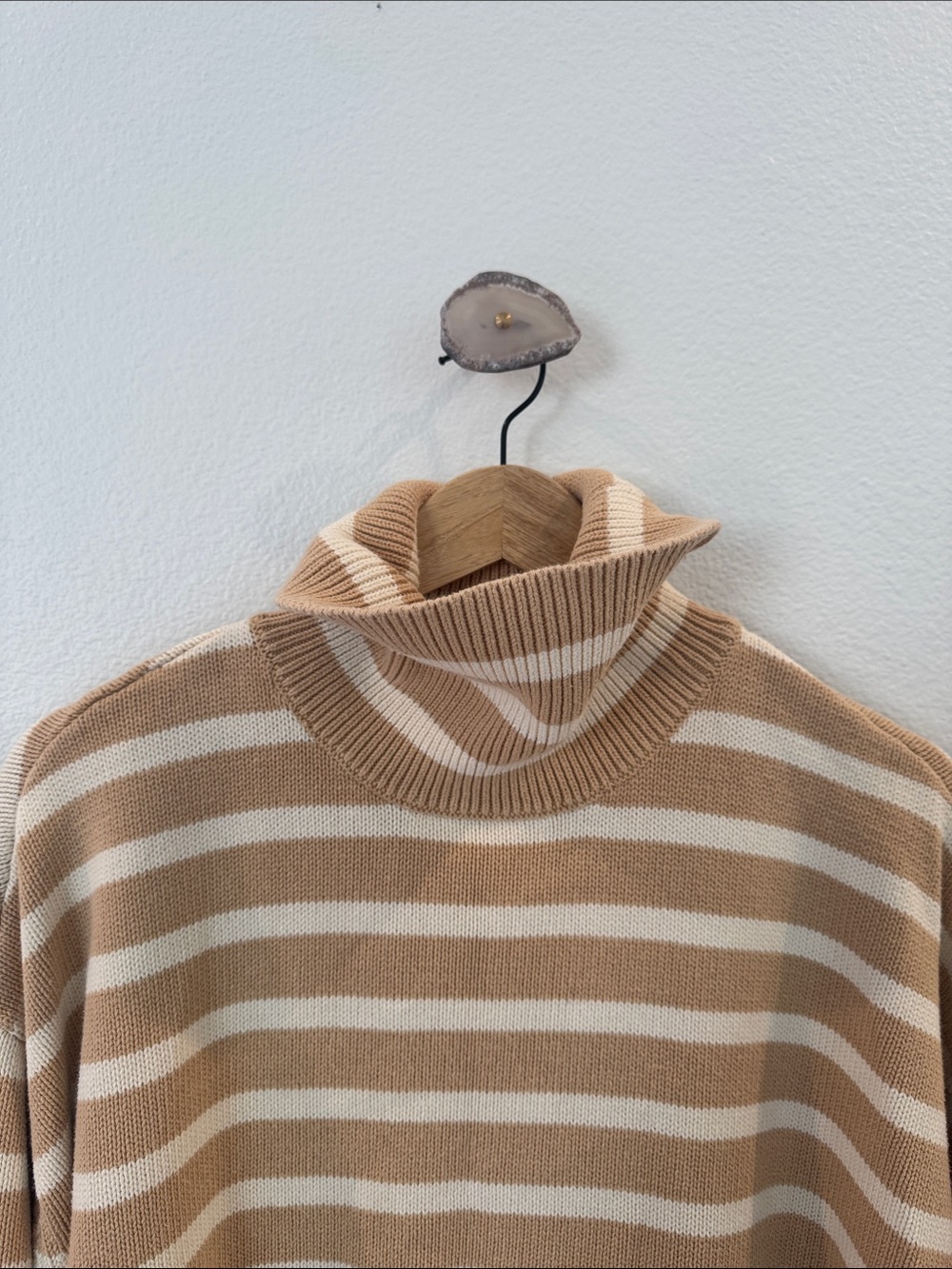 The Gap, 100% Cotton Striped Sweater, turtle neck, XL Women’s, side slits